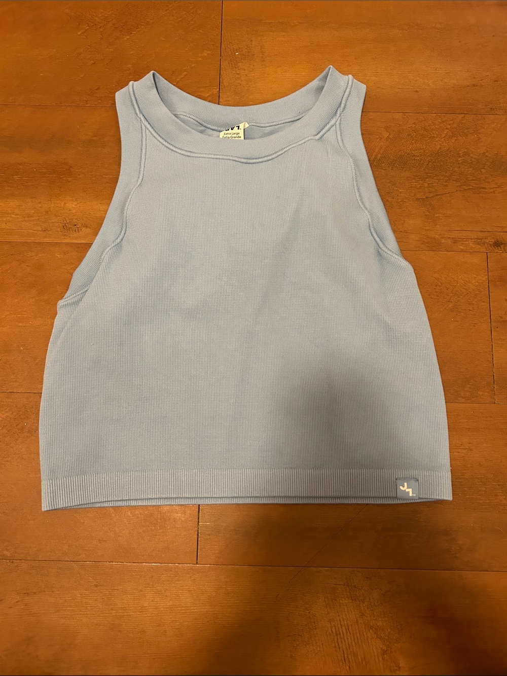 JoyLab Light Blue Ribbed Tank Top - Without Padding